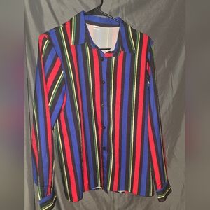 Long Sleeved Striped Button Shirt